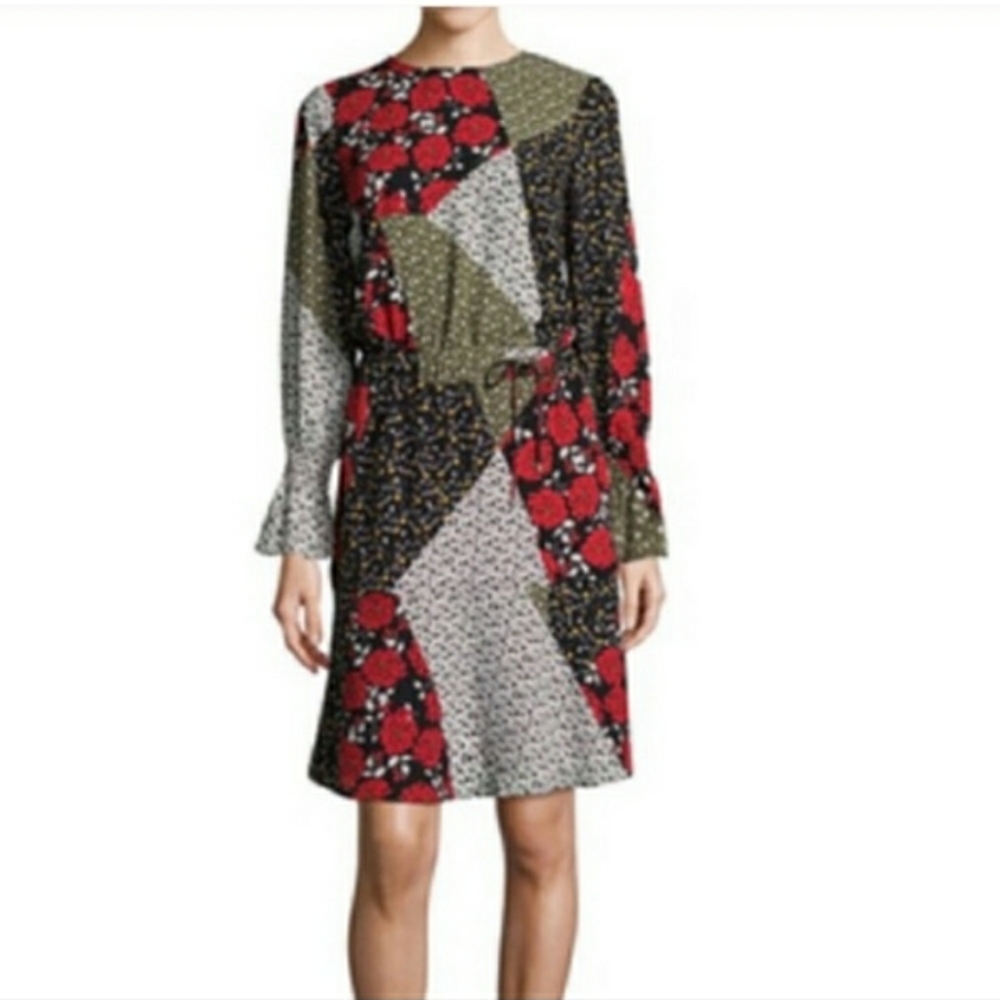 Libby Edelman Floral Patchwork Dress Size …